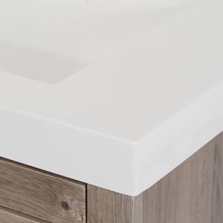 Glacier Bay Woodbrook 31 in. W x 19 in. D Bath Vanity in White Washed Oak with Cultured Marble Vanity Top in White with White Sink WB30P2-WO