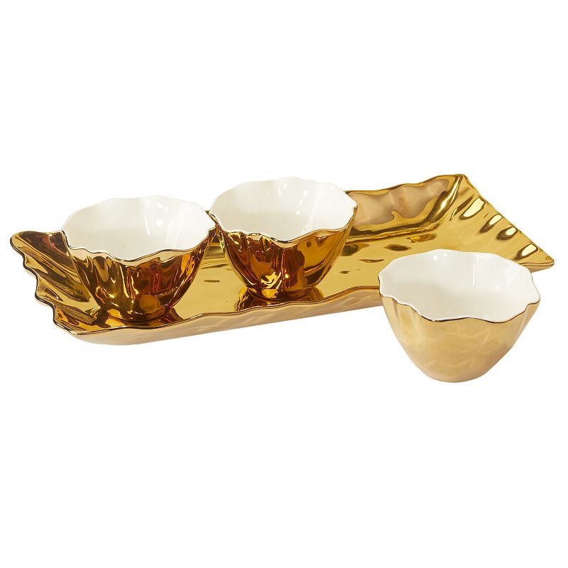 Certified International Gold Coast 4-pc. Tray and Condiment Bowl Set