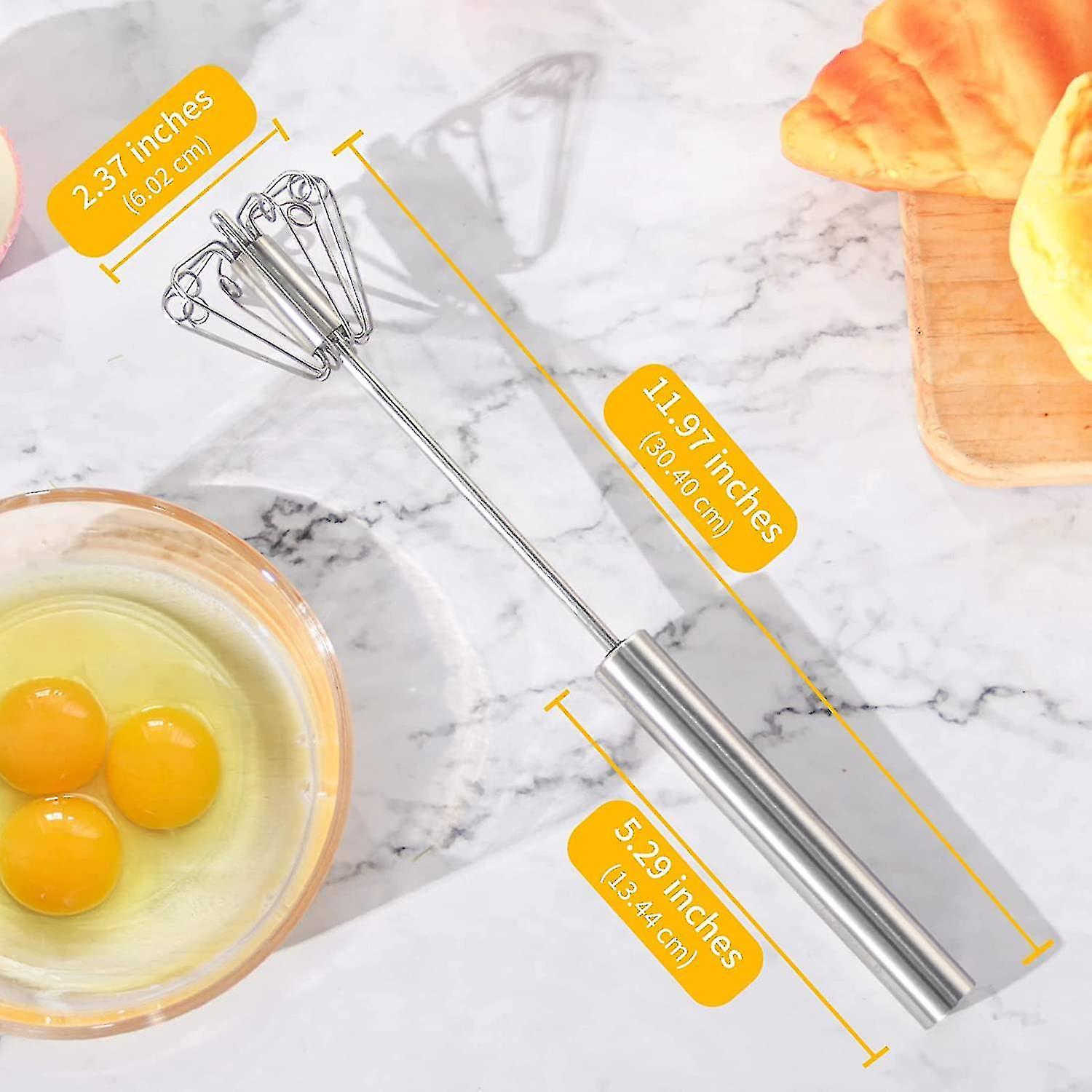 Egg Whisk， Stainless Steel Hand Push Whisk Blender For Home - Versatile Tool For Egg Beater， Milk Fr