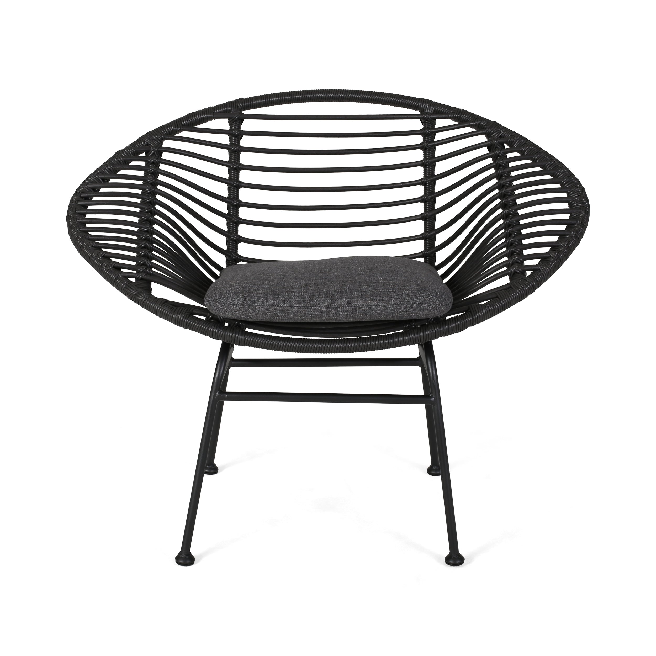 Isabel Outdoor Faux Wicker 2 Seater Chat Set with Tempered Glass Table