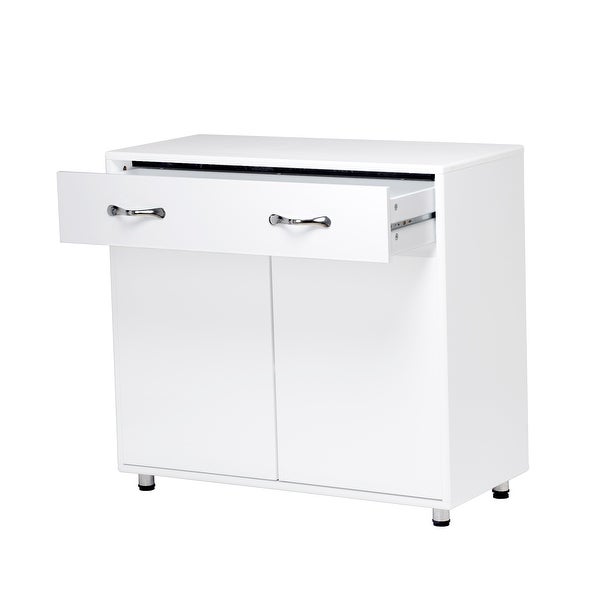 TiramisuBest Two door Side Table-White with storage