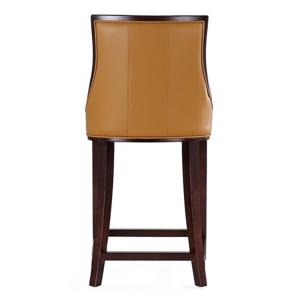 Manhattan Comfort Fifth Ave 39.5 in. Dark Walnut Beech Wood Counter Height Bar Stool (Set of 2)