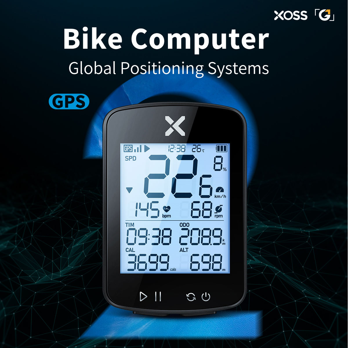 XOSS G2+ Bike Computer Wireless GPS Cycling Speedometer Roadbike MTB Waterproof ANT+ Cadence Speed Smart Bicycle Computer