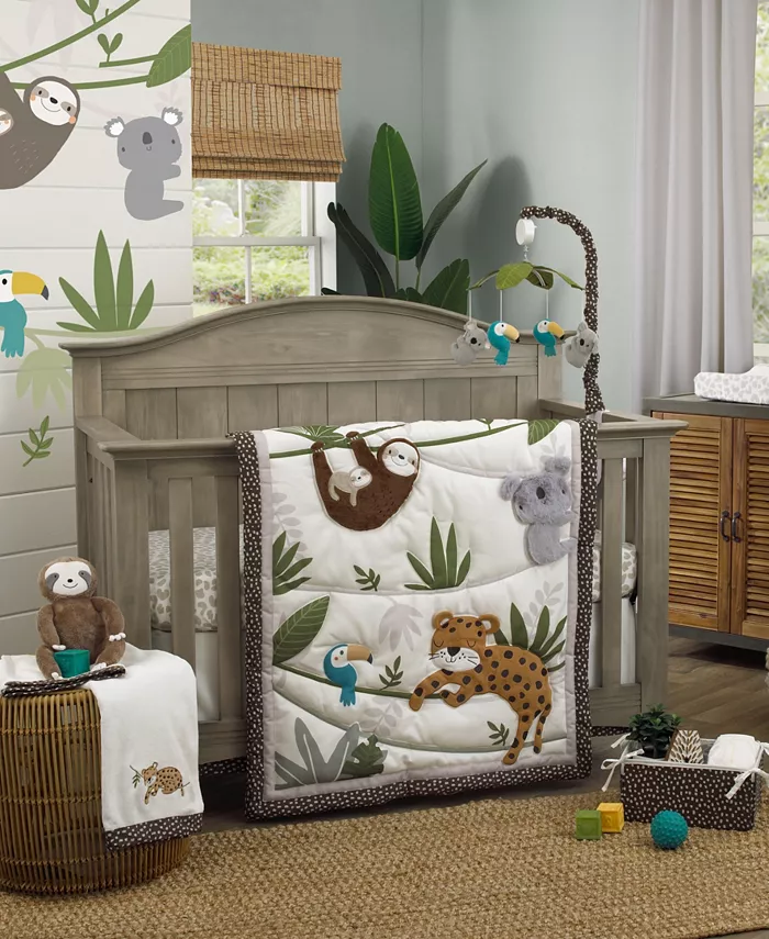 NoJo Jungle Gym 4 Piece Nursery Crib Bedding Set