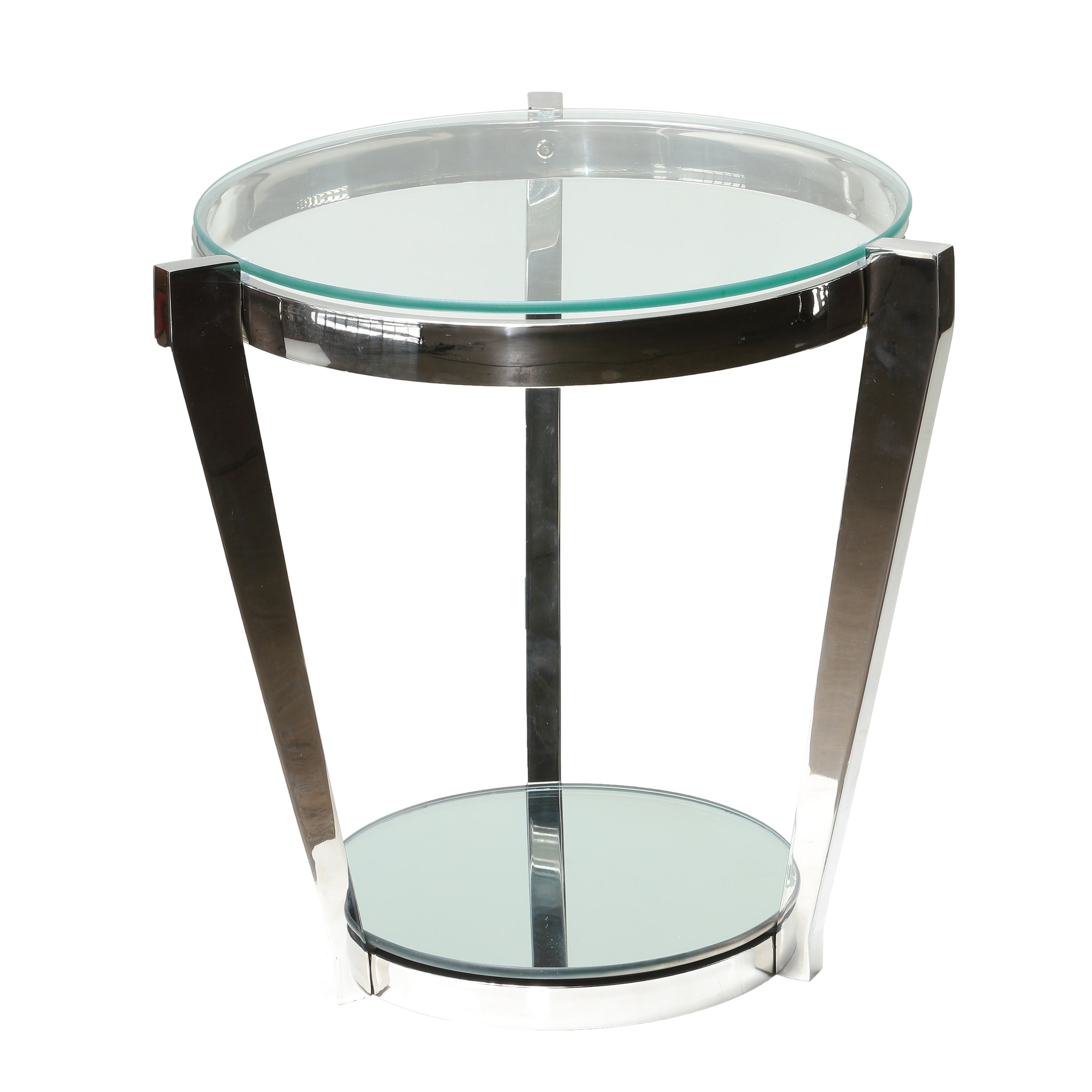 Cortesi Home Simba Metal/Glass Double Shelf End Table