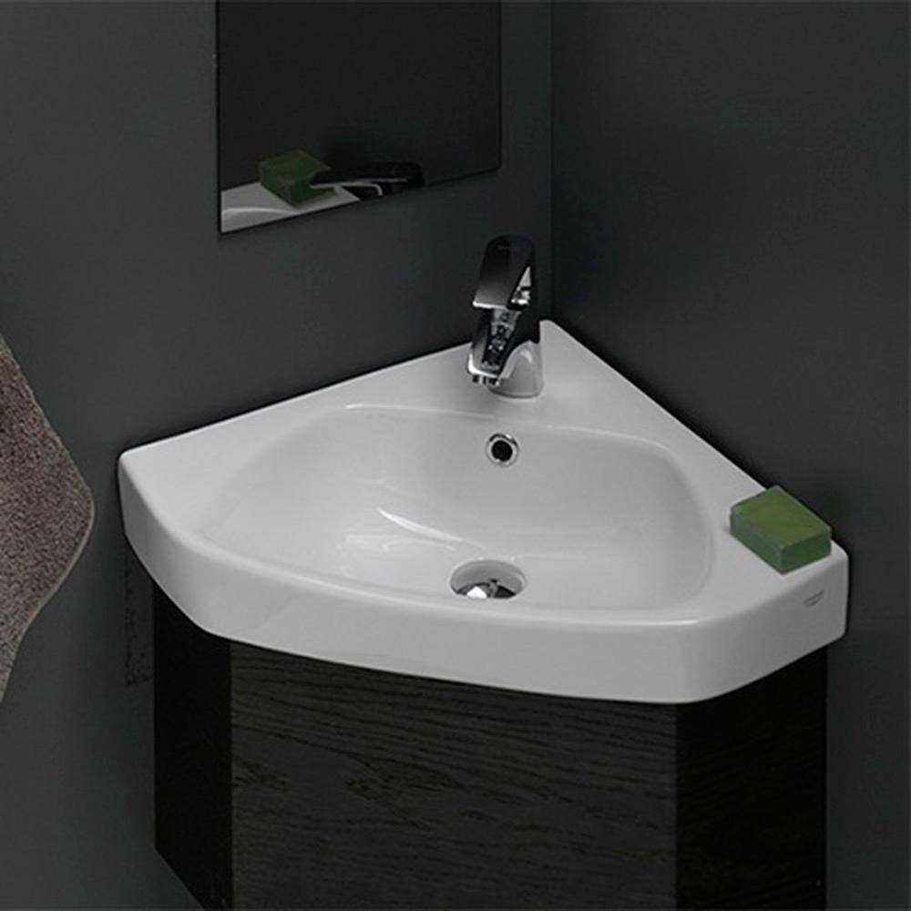 Nameeks Arda Wall Mounted Bathroom Sink in White CeraStyle 001900-U-One Hole