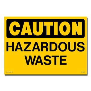 Lynch Sign 14 in. x 10 in. Decal Black on Yellow Plastic Hazardous Waste CS- 73DC