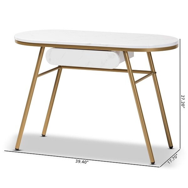 Mabel Modern and Contemporary Gold Finished Metal Console Table