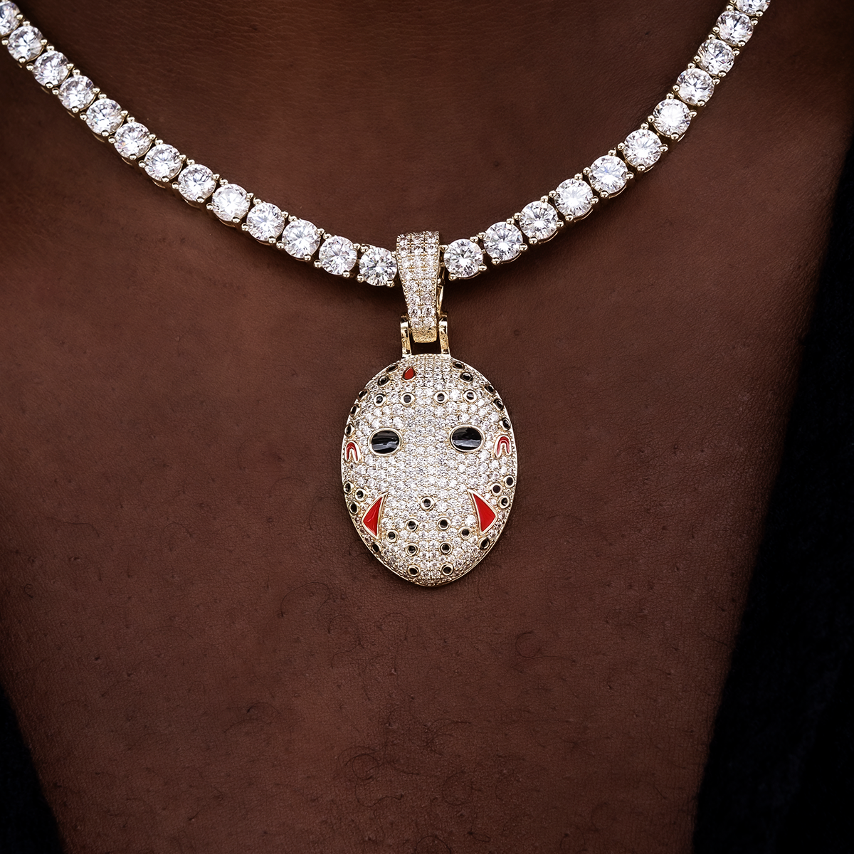 Jason Mask Pendant in Yellow Gold