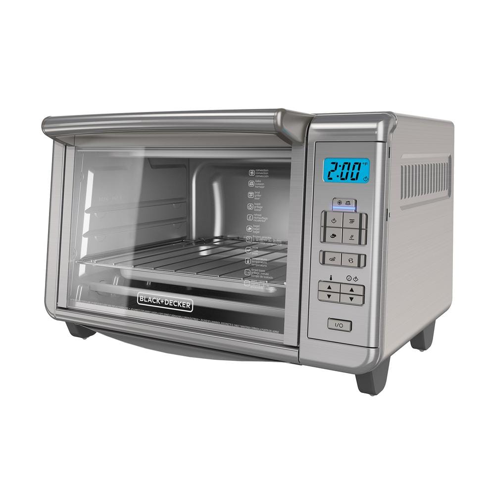 BLACK+DECKER 1500 W 6-Slice Stainless Steel Countertop Toaster Oven with Built-in Timer 985118638M