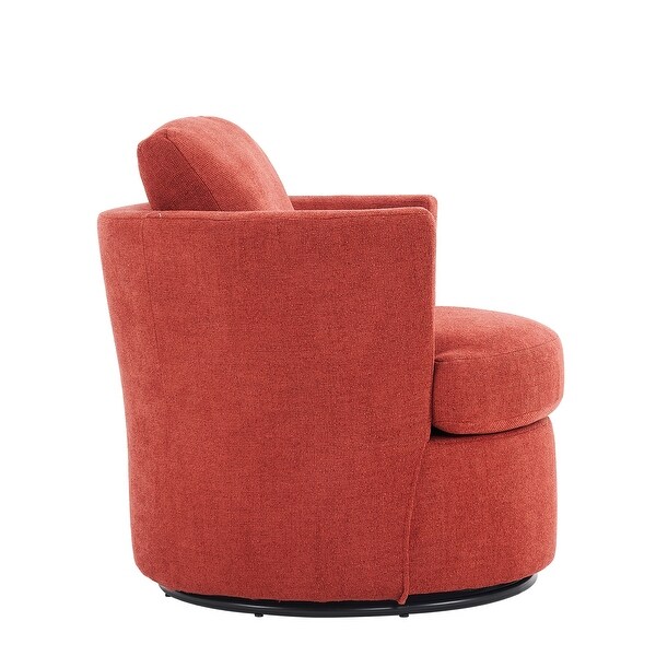 Swivel Barrel Chair，Comfy Round Accent Sofa Chair for Living Room，360 Degree Swivel Barrel Club Chair