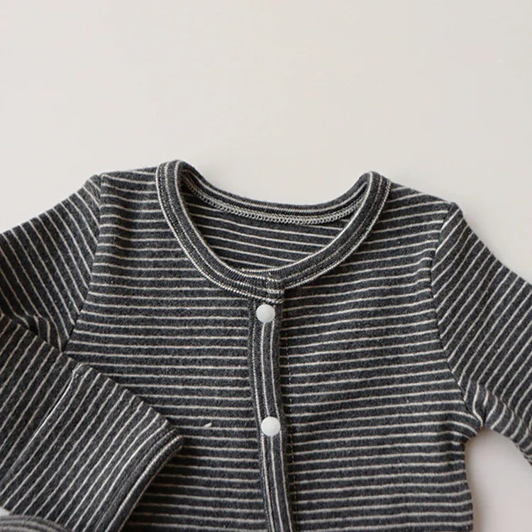 0-24M Newborn Kid Baby Boys Girls Winter Clothes Long Sleeve Striped Cotton Romper Cute Sweet Jumpsuit Baby Clothing Outfit