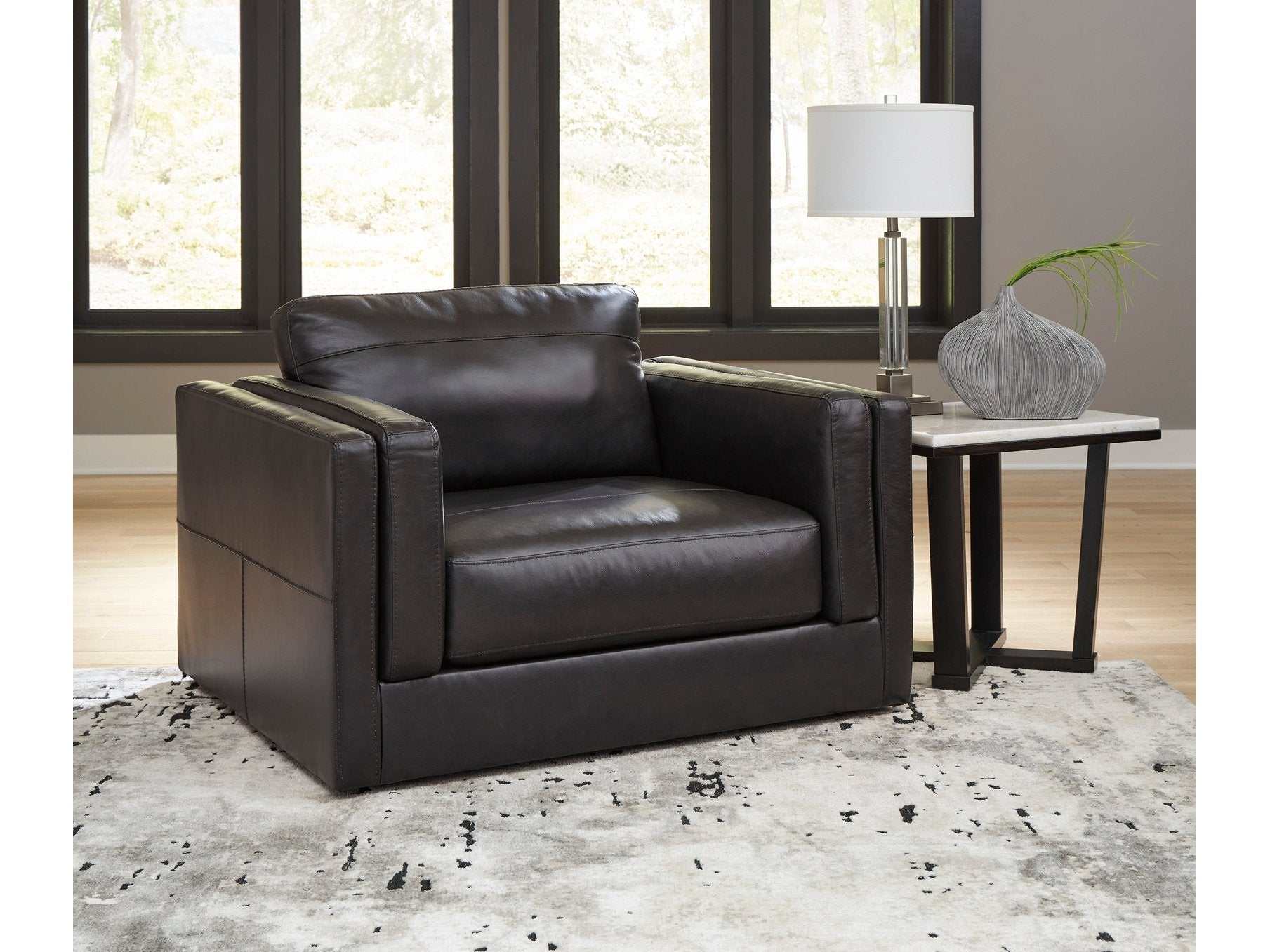 (Online Special Price) Amiata Onyx Leather Oversized Chair