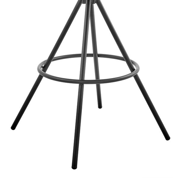 Odessa Counter or Bar Height Stool in Charcoal Fabric and Black Finish