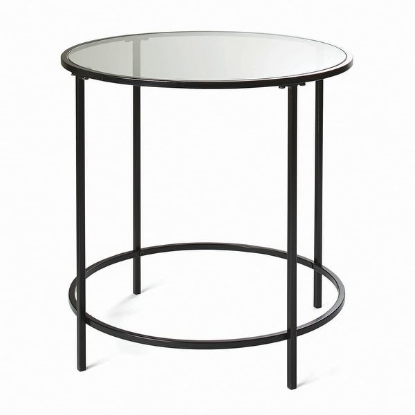 Nola Side Table， Black Finish