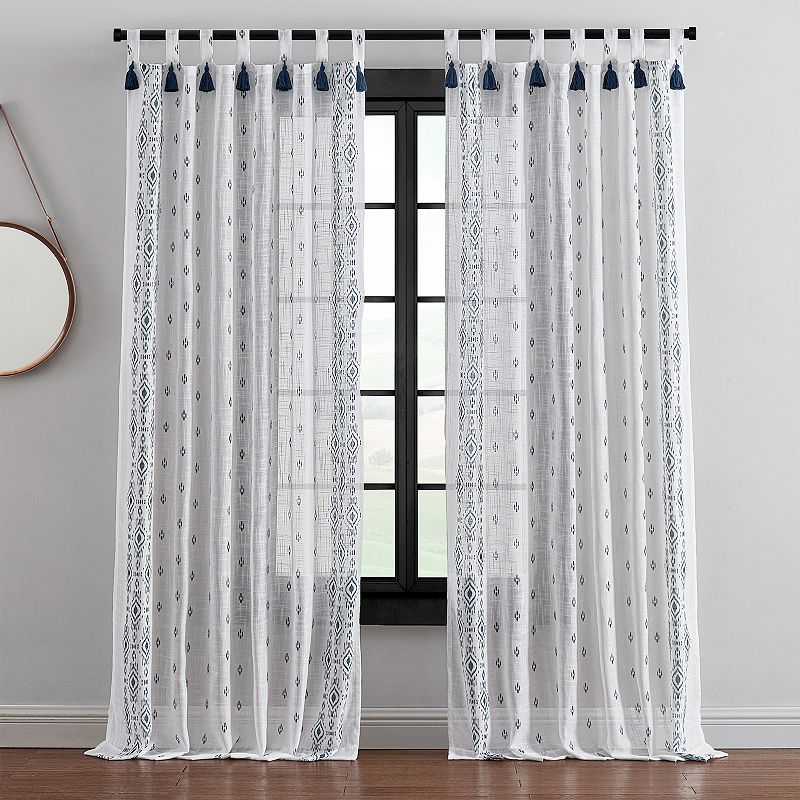 B. Smith Safi Printed Semi Sheer Window Curtain Panel