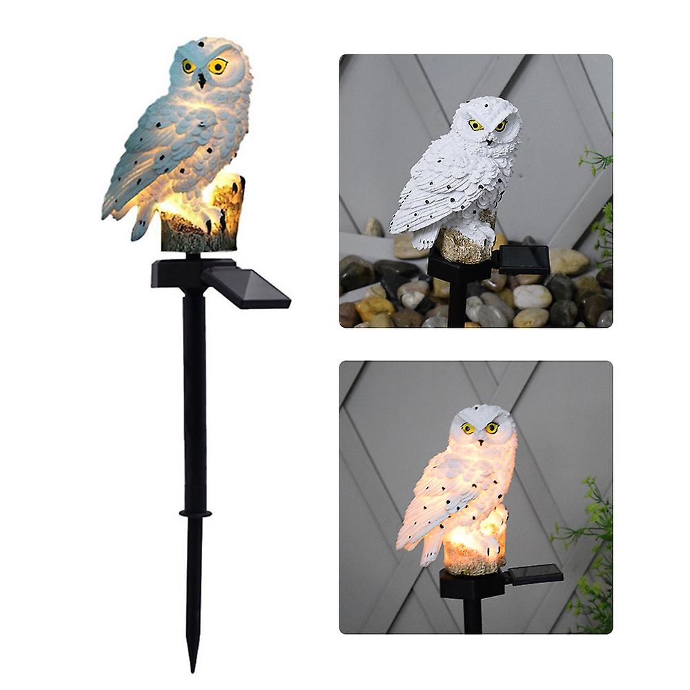 White Led Garden Lights Solar Night Lights Owl Shape Solar Led Lamp Outdoor， Decorative Waterproof Garden Stake Lights For Walkway Yard Lawn Landscape