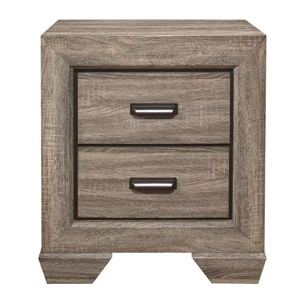 Natural Finish Nightstand  Flat Cup Pulls Two Dovetail Drawers  Bedroom Furniture