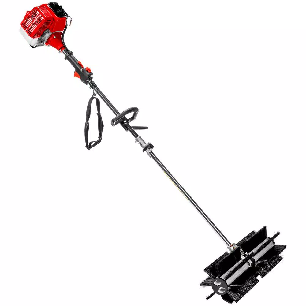 XtremepowerUS 43 cc 24 in. Portable Gas Power Brush Snow Sweeper and#8211; XDC Depot