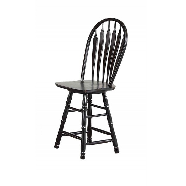 40” Antique Black Swivel Barstool