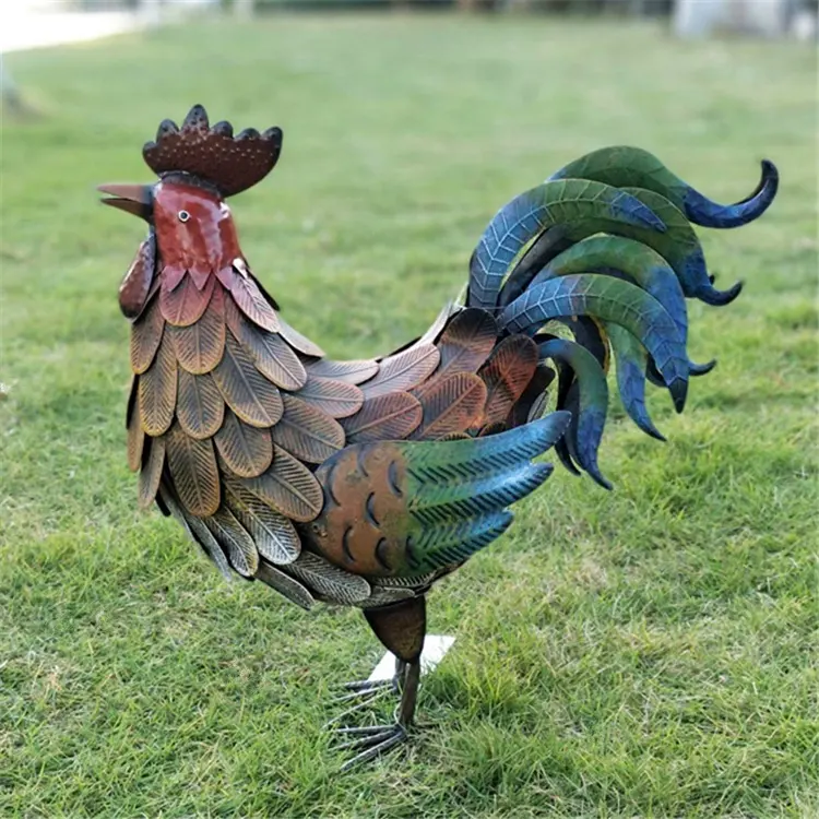 Factory Supply Most Popular metal Garden rooster for outdoor decoration