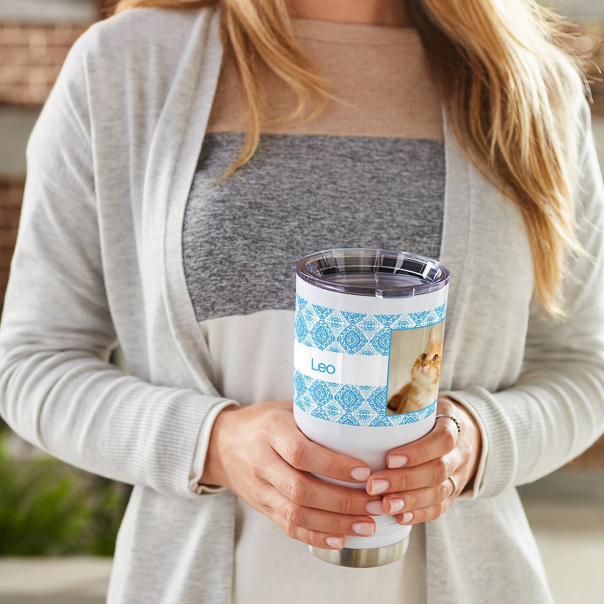 Frisco Double Walled Boho Damask Personalized Tumbler， 30-oz cup