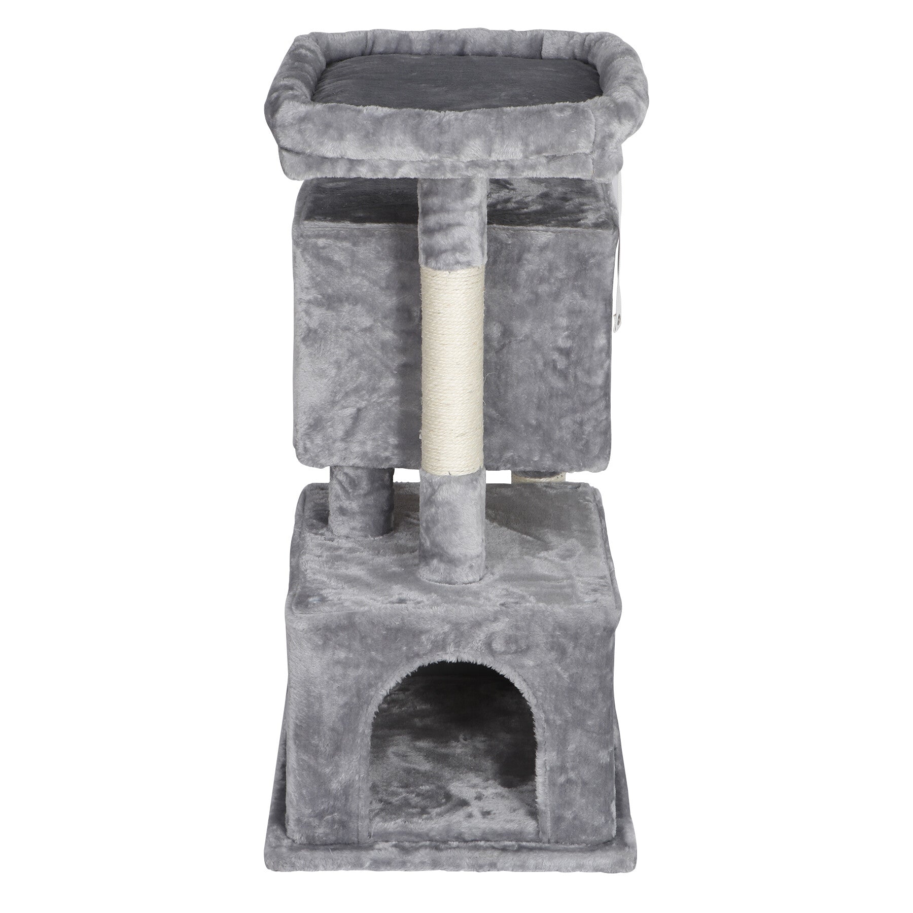 HomGarden 33.9''H Cat Tree Cat Tower for Small Medium Cats W/ Scratching Posts and Perch， Gray