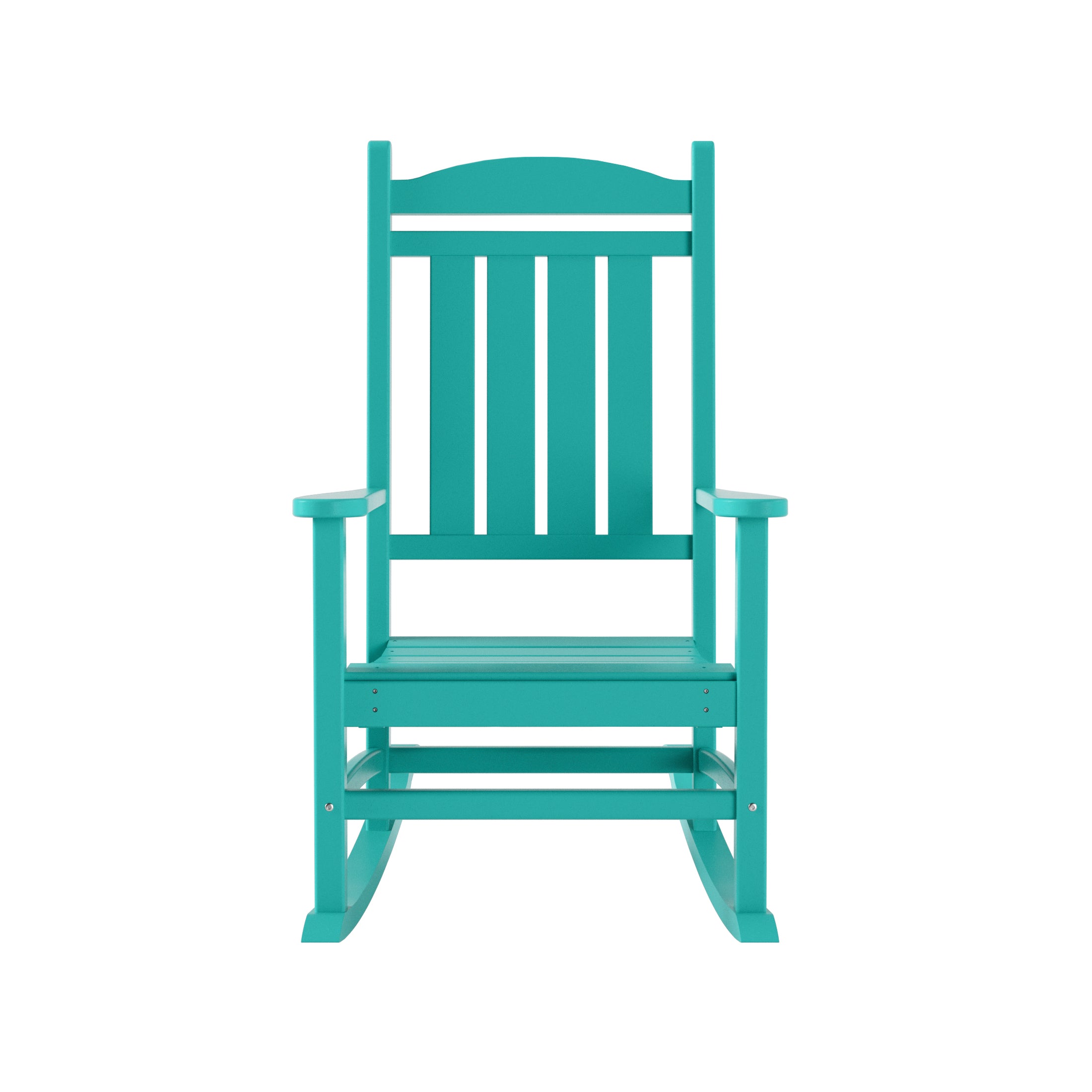 WestinTrends Malibu Classic 3 Piece Outdoor Rocking Chairs Set, All Weather Poly Lumber Adirondack Rocker Bistro Set Patio Deck Porch Chairs Set of 2 with Side Table, Turquoise