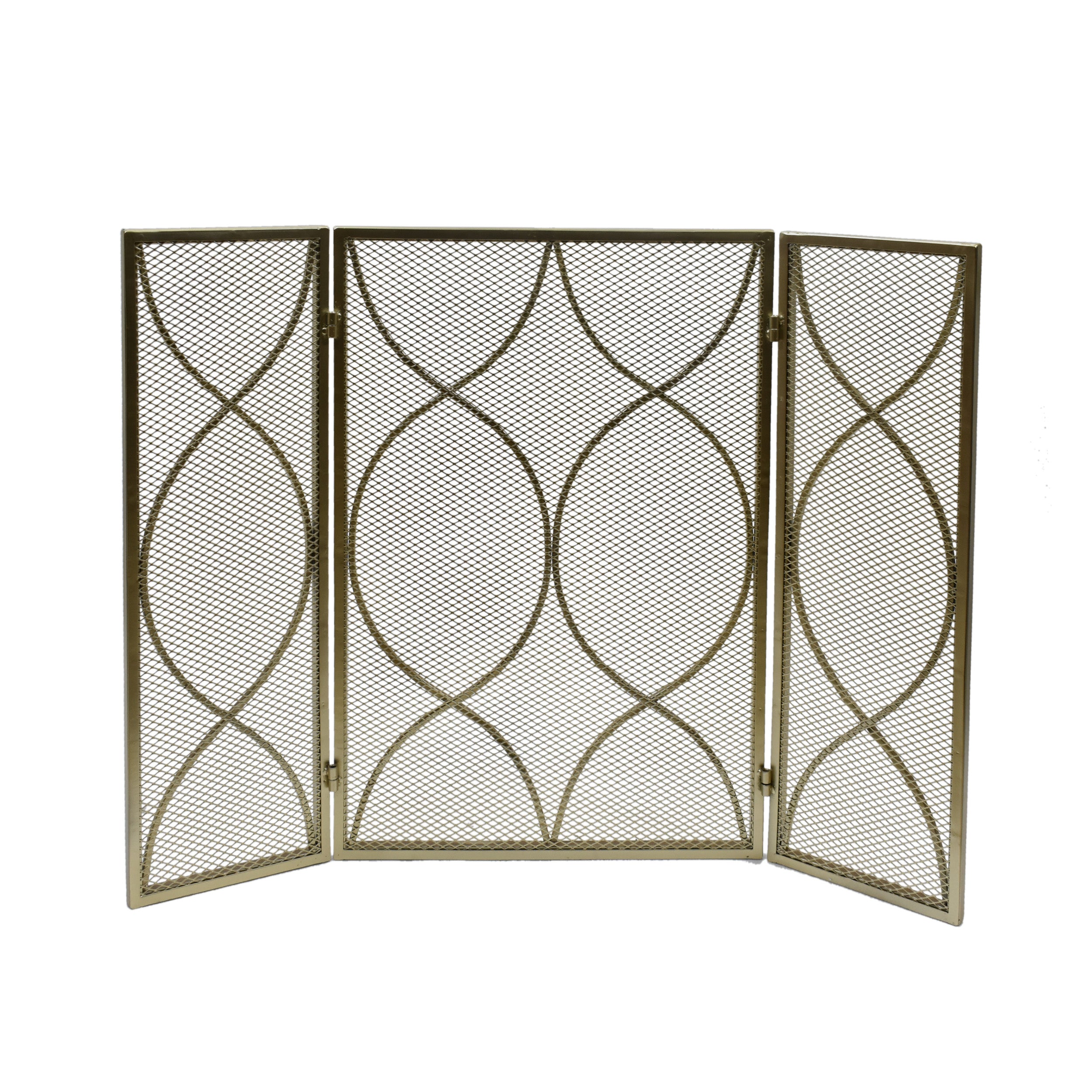 Laylah Modern Three Panel Iron Firescreen