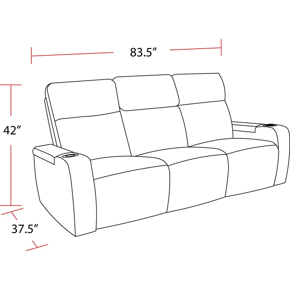 Power Reclining Sofa with Drop Down Console   83.5W x 37.5D x 42H