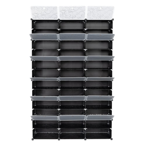 Ktaxon 36 Cubes 72 Pairs Modular Plastic Shoe Storage Cabinet Boxes Expandable 12 Tiers Shoe Rack