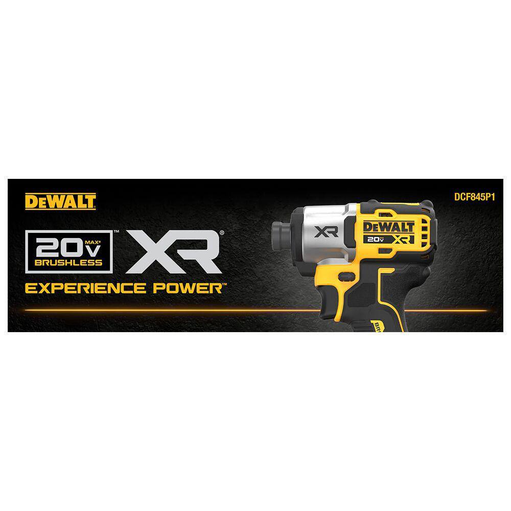 DW 20-Volt Maximum XR Lithium-Ion Cordless Brushless 14 in. 3-Speed Impact Driver Kit with 5.0 Ah Battery Charger and Bag DCF845P1