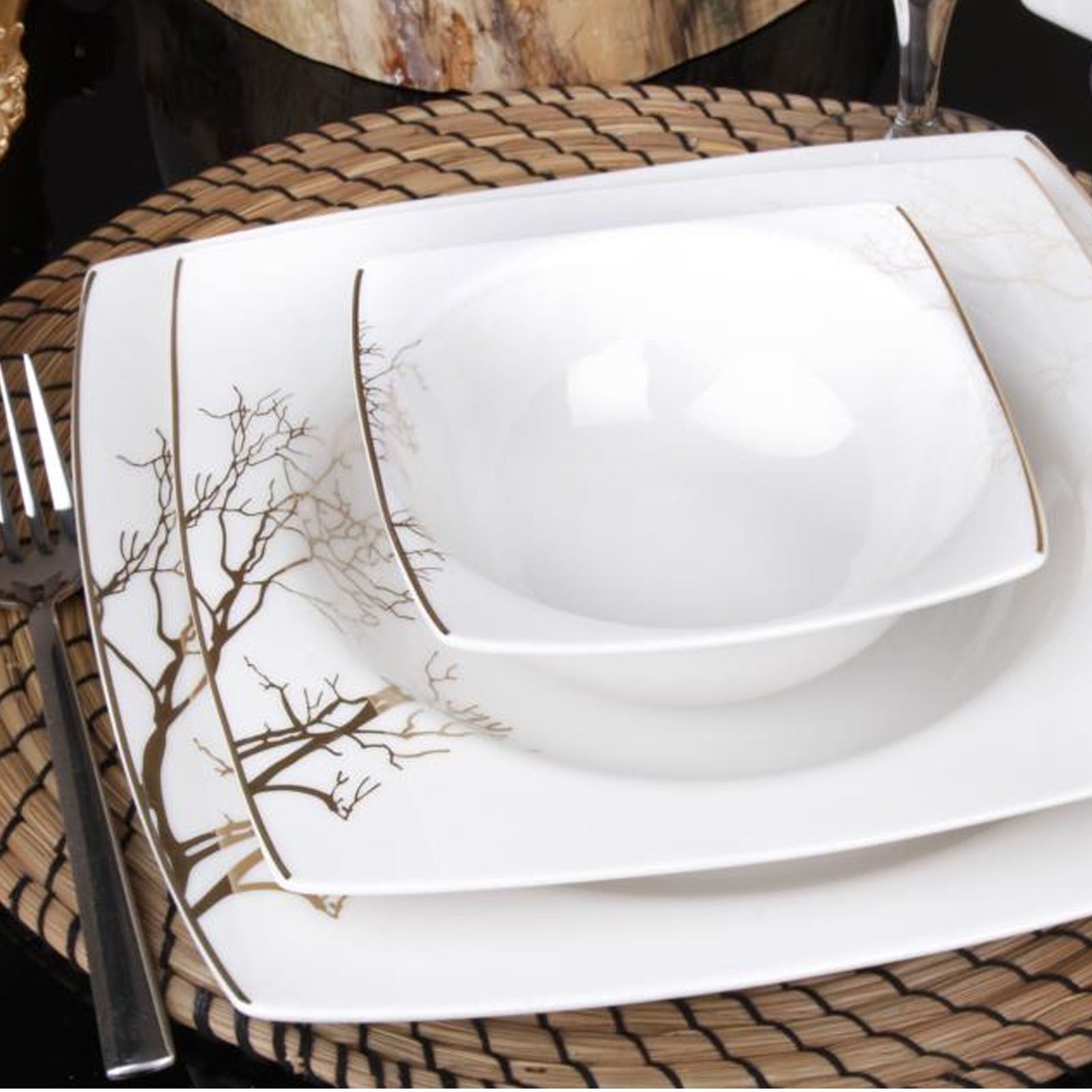 Karaca Autumn Fine Cream 60 Pieces Dinner Set For 12 People Square 153.03.07.6209