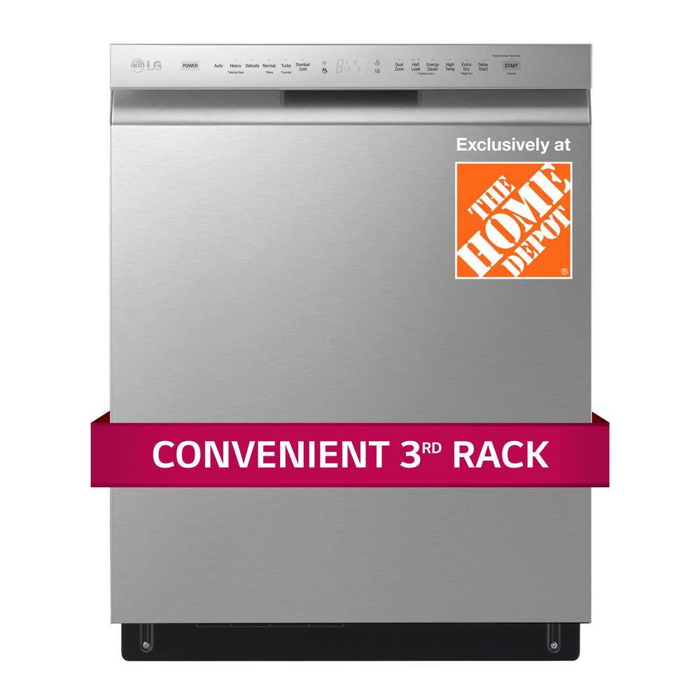 LG 24 in. Stainless Steel Front Control Dishwasher 48 dBA LDFN454HT