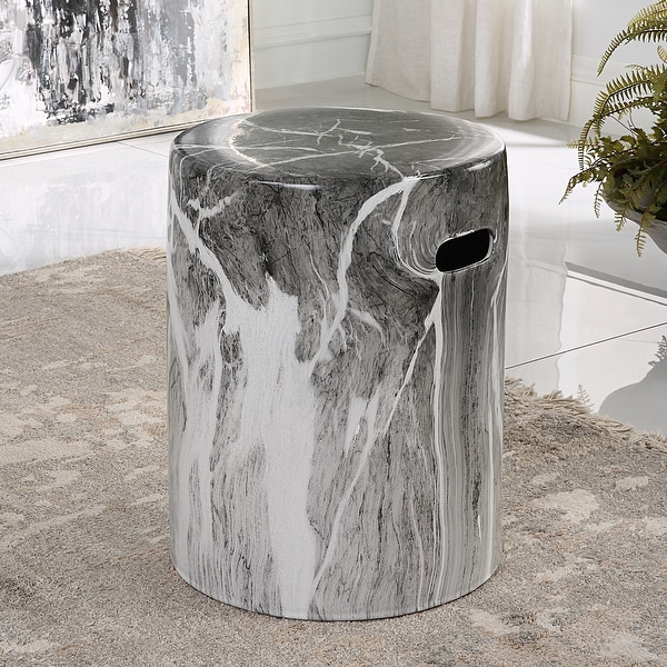 Uttermost Marvel Marbled Garden Stool - 13 W X 17 H X 13 D (in)