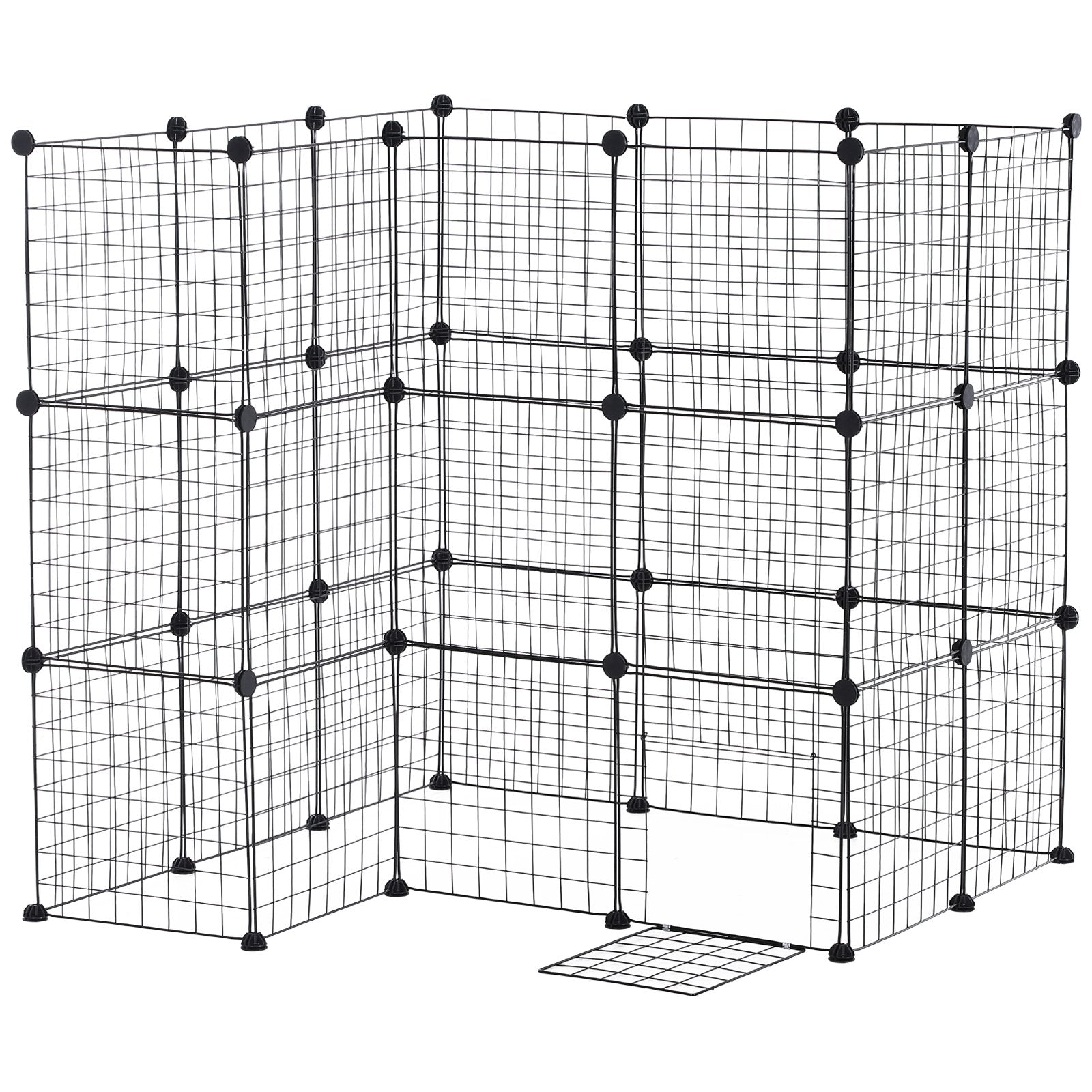 ametoys 36 Panel Pet Playpen Yard Fence for Small Animals Cage Metal Wire Indoor Outdoor Portable Guinea Pigs Rabbits Kennel Crate Fence， Black