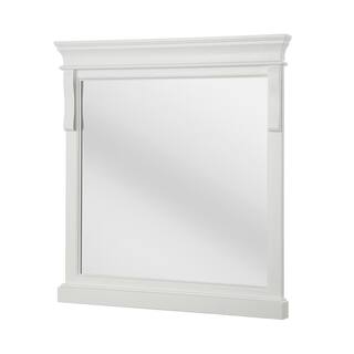 Home Decorators Collection 30 in. W x 32 in. H Framed Rectangular Bathroom Vanity Mirror in White NAWM3032