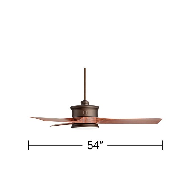 Casa Vieja Key West Modern Indoor Outdoor Ceiling Fan With Dimmable Led Light Remote Emperial Bronze Walnut Opal Glass Wet Rated For Patio House