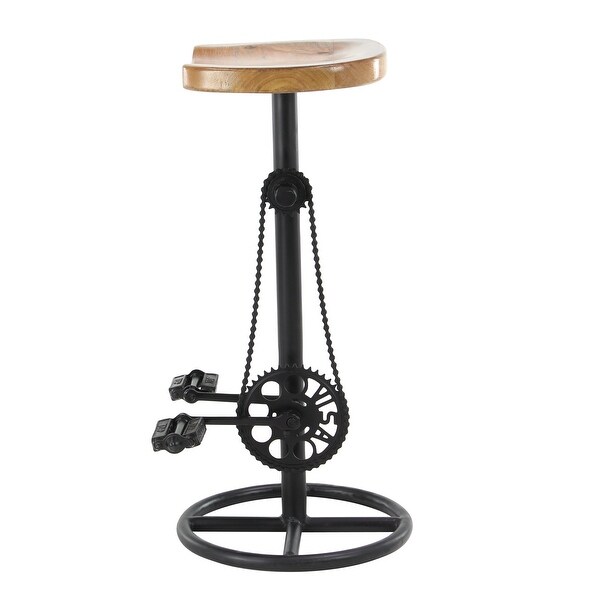 Brown Metal Industrial Bar Stool