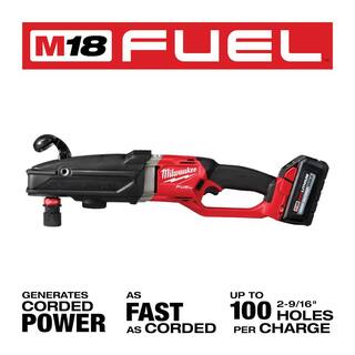 MW M18 FUEL 18V Lithium-Ion Brushless Cordless GEN 2 SUPER HAWG 716 in. Right Angle Drill w6.0 ah Battery 2811-20-48-11-1865