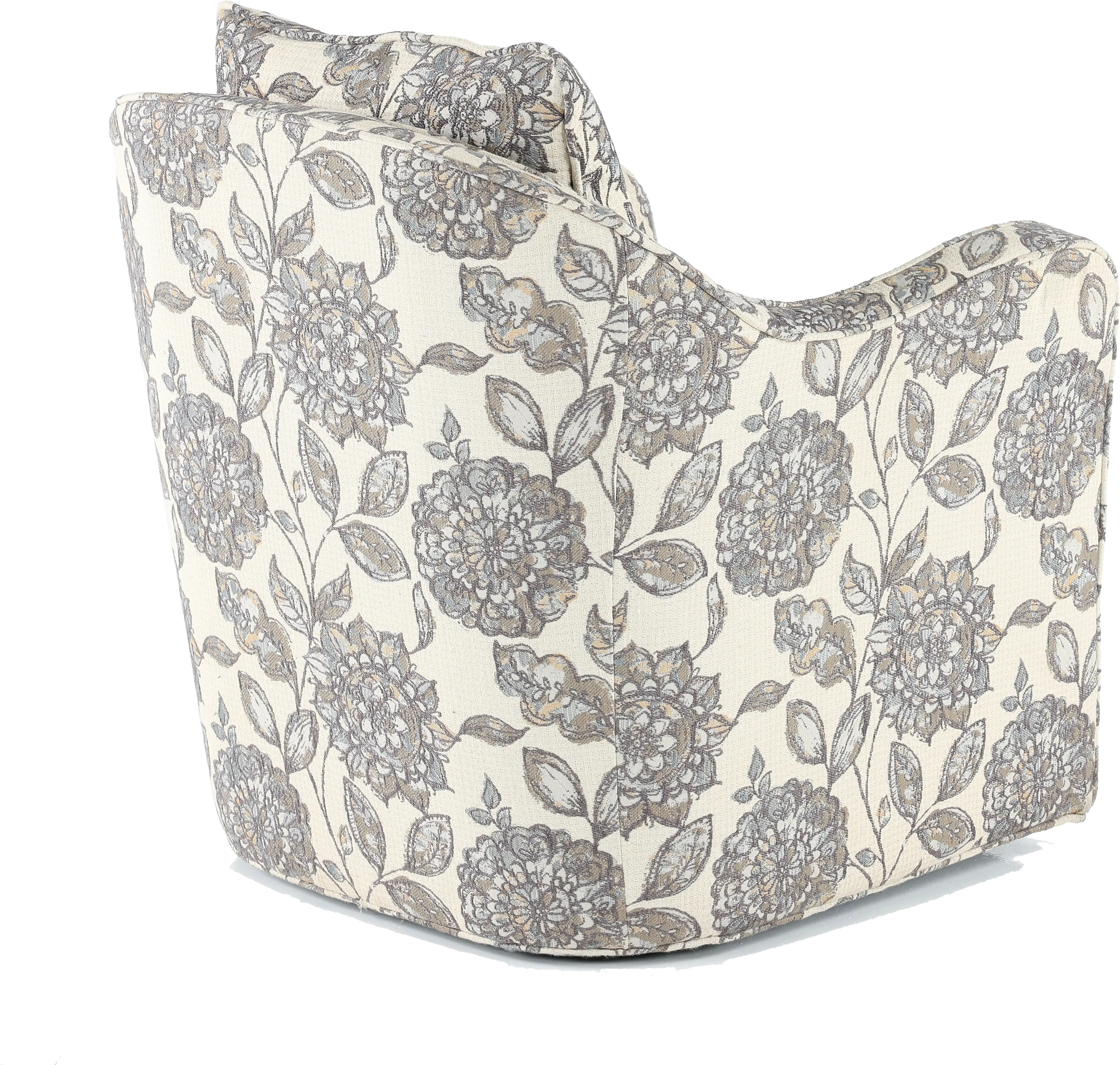 Brianne Ivory Floral Swivel Accent Chair