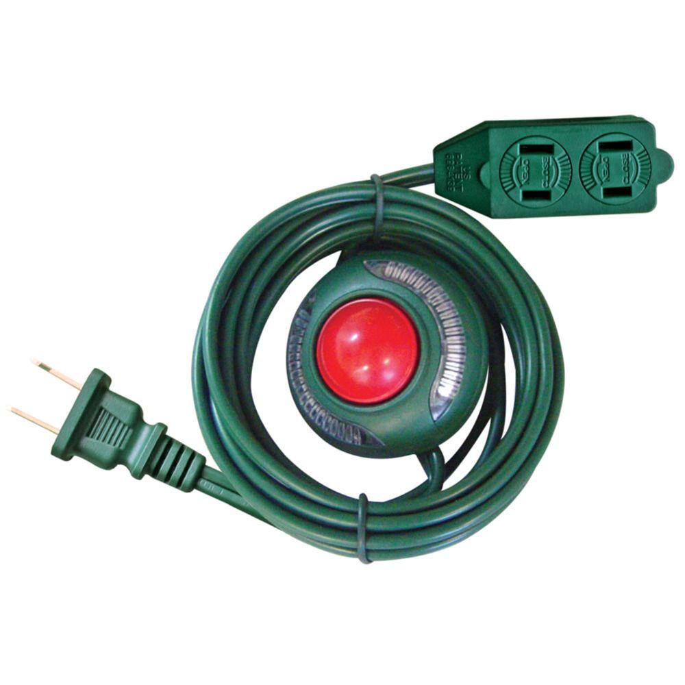 Home Accents Holiday 6 ft. 162 3-Outlet Extension Cord with Footswitch Green KAB-13