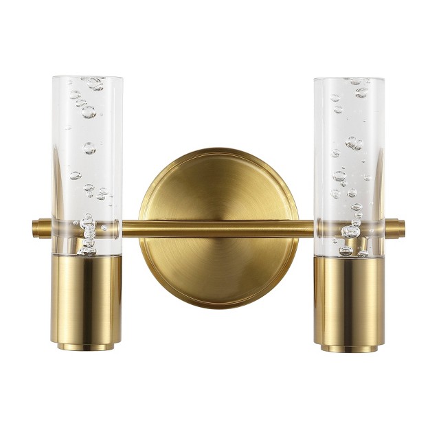 Led 2 light Bolha Minimalist Bubble Acrylic iron Wall Sconce Light Brass gold Jonathan Y