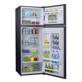 Galanz 12 cu. ft. Top Freezer Retro Refrigerator with Dual Door True Freezer Frost Free in Black GLR12TBKEFR