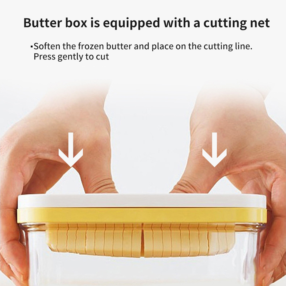 Plastic Butter Dish With Slicer For Easy Cutting BPA Free Butter Box With Lid 2 In 1 Clear Butter Container