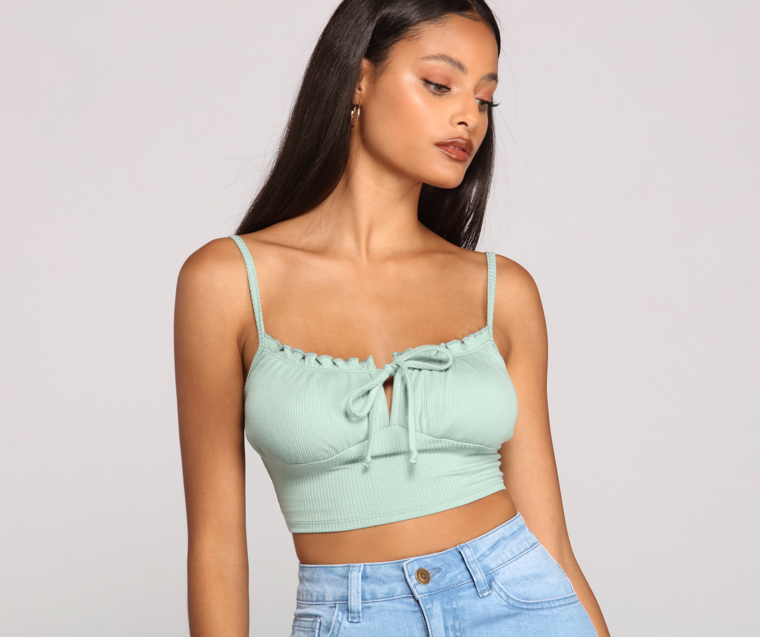 Ruched And Ready Drawstring Crop Top