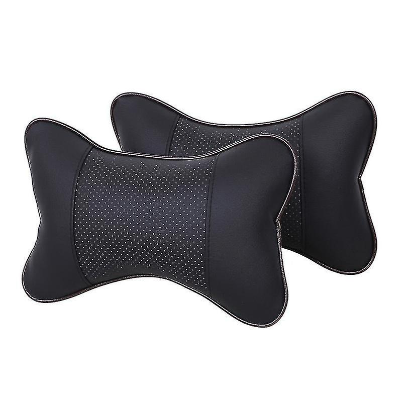 [ 2pcs Comfortable Pu Leather Car Neck Pillows ] [ Soft Head Neck Support Cushion Headres