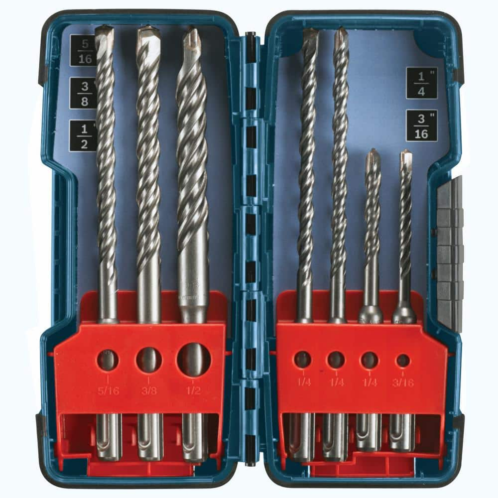 Bosch Bulldog Xtreme 8A Corded 1 in. Variable Speed SDS-Plus Rotary Hammer w/ Case+Carbide-Tipped SDS-Plus Bit Set(7-Piece) 11255VSR+HCK001