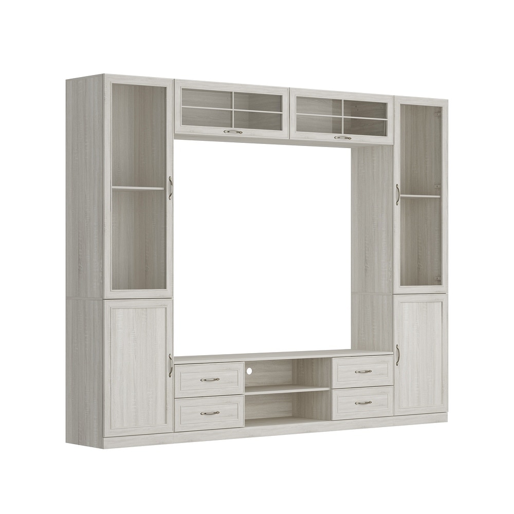 Wall Unit TV Stand TV Media Console Table Bookshelves Display Cabinet   98.4\