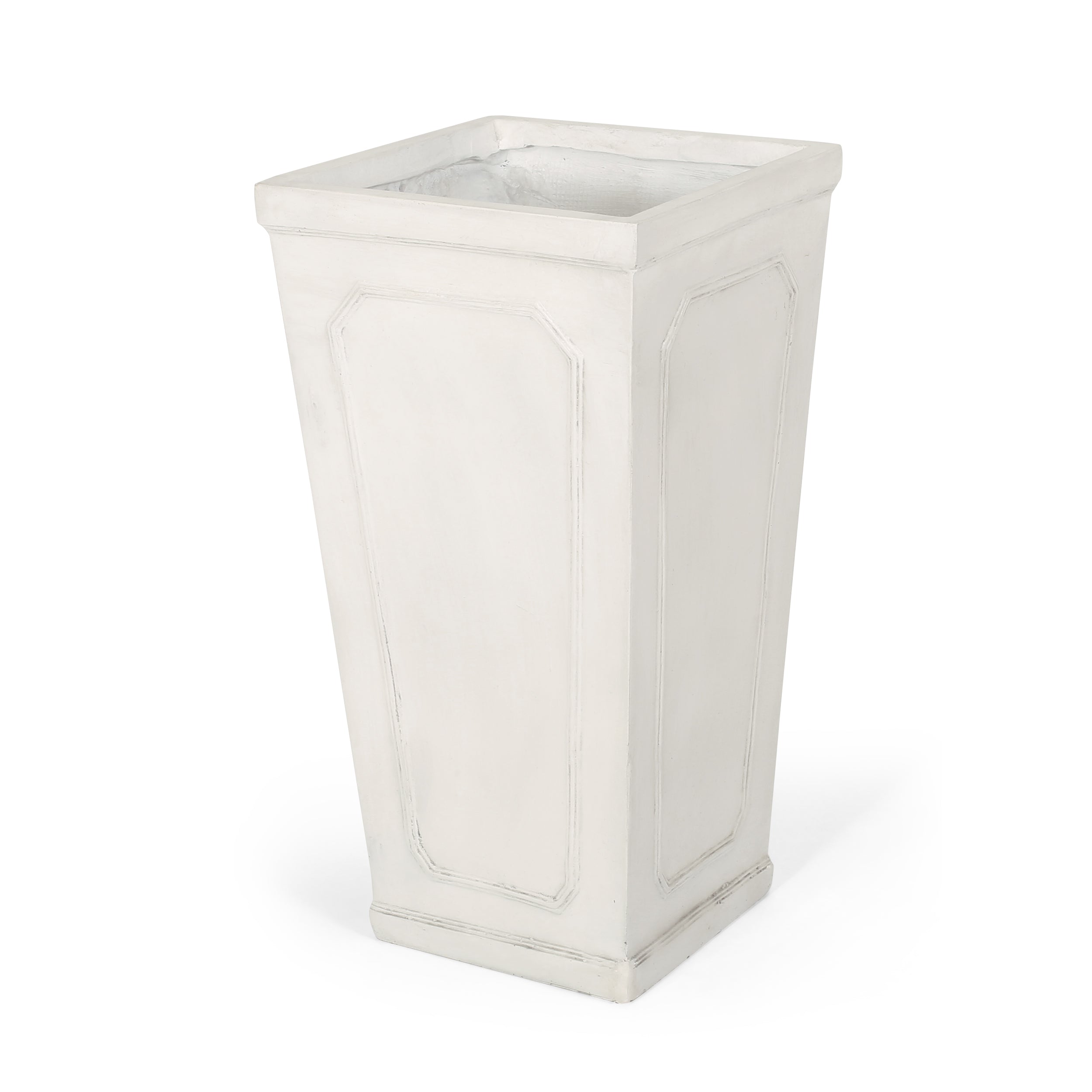 Greg Outdoor Cast Stone Tapered Planter